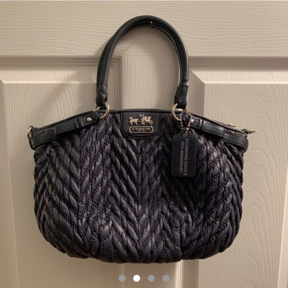 Vintage navy blue coach purse bag